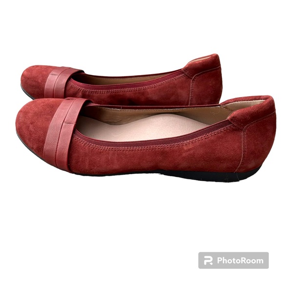 Abeo BIO System Tessa Wine Burgundy Suede Flats Ballet Comfort Shoes, size 11 - Picture 3 of 5